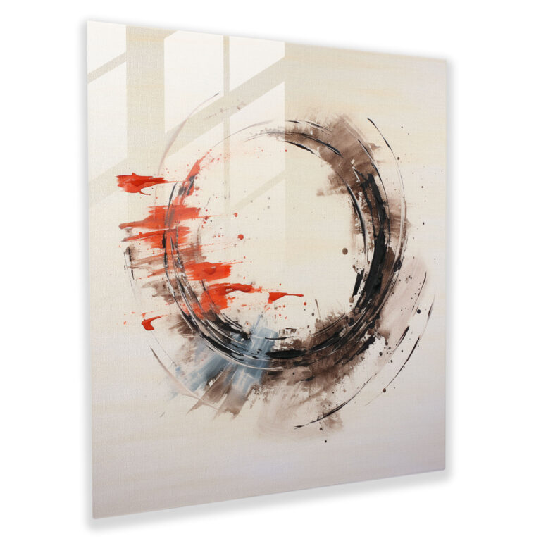 Zen Harmonious Calligraphy Glass Print - Zen, Wall Decoration, Glass Wall Art, Single Character