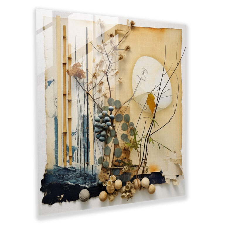 Zen Glass Print - Harmonious Elements - Zen, Modern Art, Nature, Home Decoration