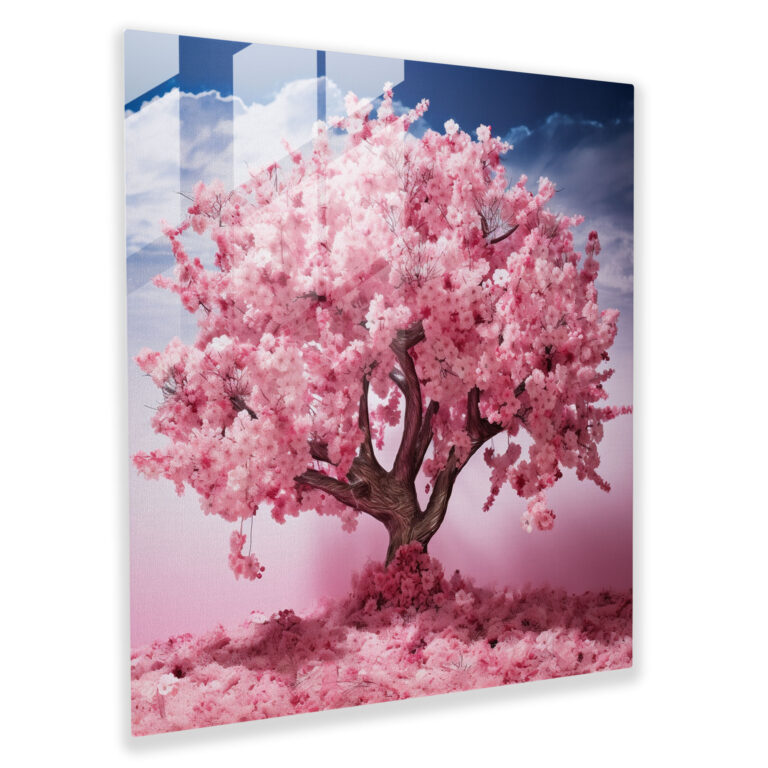 Zen Cherry Blossom Glass Print - Zen, Home Decoration, Modern Art, Wall Decoration