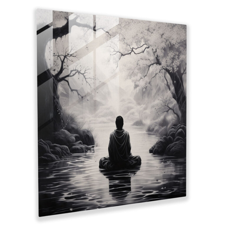 Zen Ink Glass Print - Zen, Glass Print, Glass Wall Art, Serene
