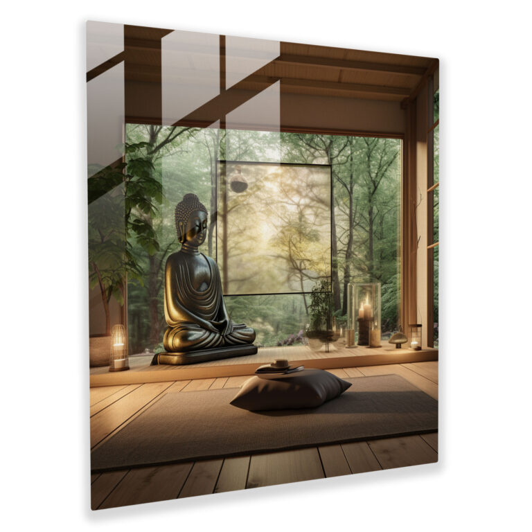 Zen Meditation Glass Print - Zen, Glass Print, Traditional Tatami Mat, Tranquil