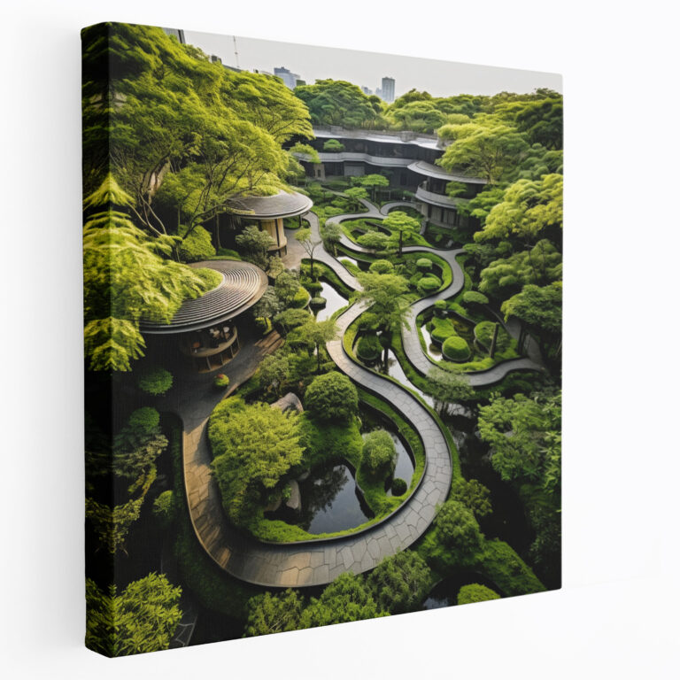 Zen Garden Aerial Canvas Print - Zen, Canvas Print, Nature, Lush Greenery