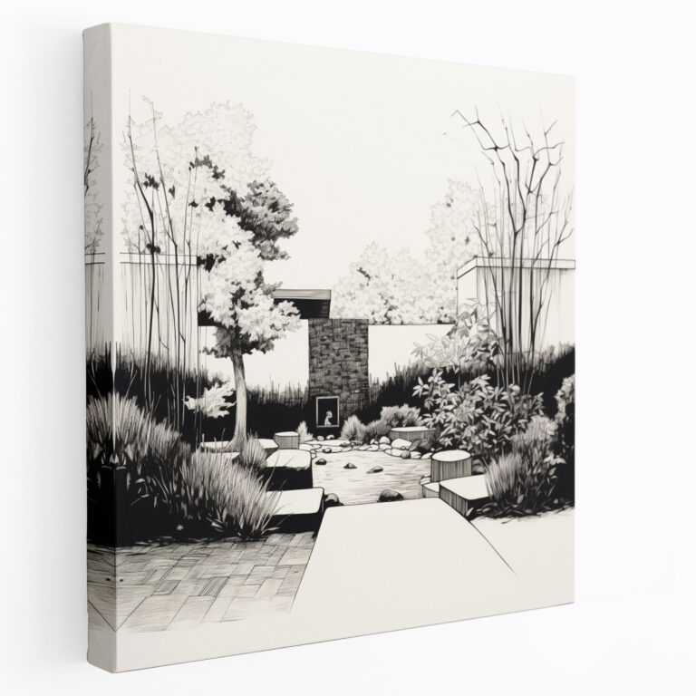 Zen Garden Canvas Print - Zen, Canvas Wall Art, Peaceful Garden, Canvas Print