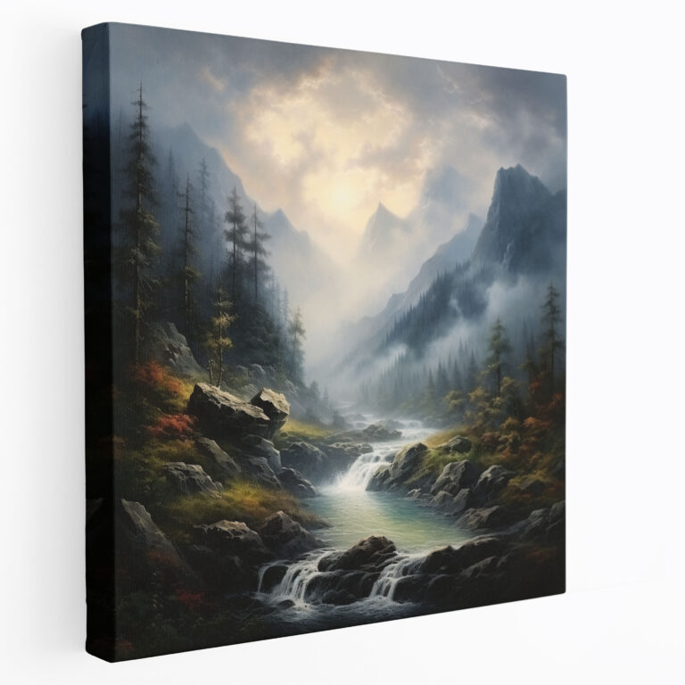 Zen Mountain Canvas Print - Zen, Canvas, Canvas Print, Misty Clouds