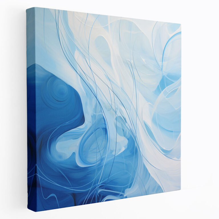 Zen Flow Canvas Print - Zen, Home Decoration, Soothing, Blue And White