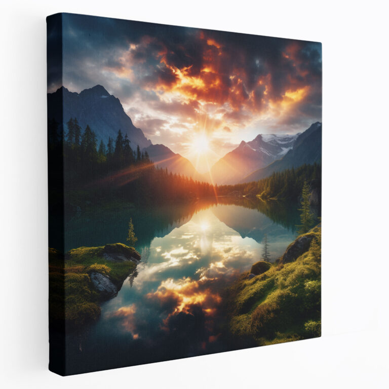 Zen Wall Art - Mesmerizing Sunset Over Peaceful Lake - Zen, Zen, Wall Art, Wall Decoration