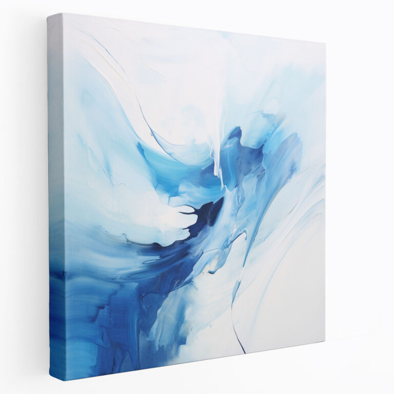 Zen Wall Decoration - Abstract Artwork In Calming Blue And White - Zen, Home Decoration, Canvas, Blue And White