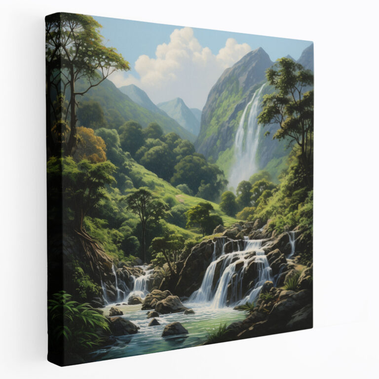 Zen Waterfall Wall Decoration - Zen, Canvas Print, Refreshing, Serene