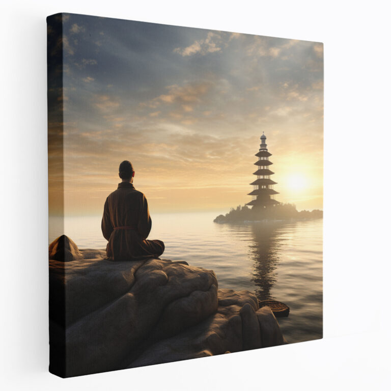 Meditation Lighthouse Wall Art - Zen, Lighthouse, Calm Sea, Canvas Print