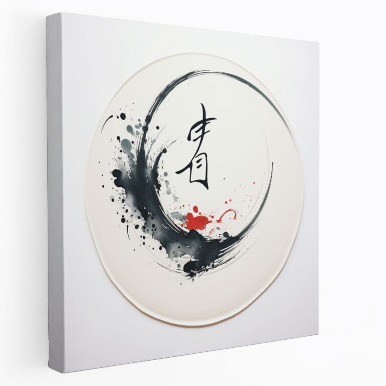 Zen Harmony Calligraphy Print - Zen, Canvas, Canvas Wall Art, Home Decoration
